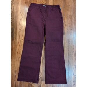 St. John's Bay Straight Leg Womens Stretch Chino Khaki Sz 12 Burgundy Pants